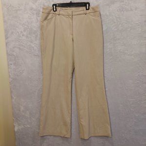 Worthington Women's Size 14 Waist 36 Curvy Fit Flat Front Career Dress Pants Tan
